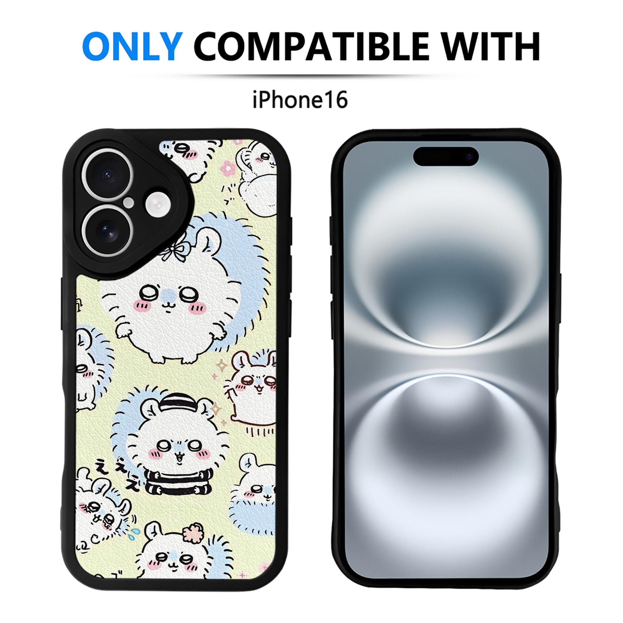 （画像用） ちいかわ Chii-kawa 【iPhone 16シリーズ対応】シリコンスマホケース（レザー調） 材質：シリコン